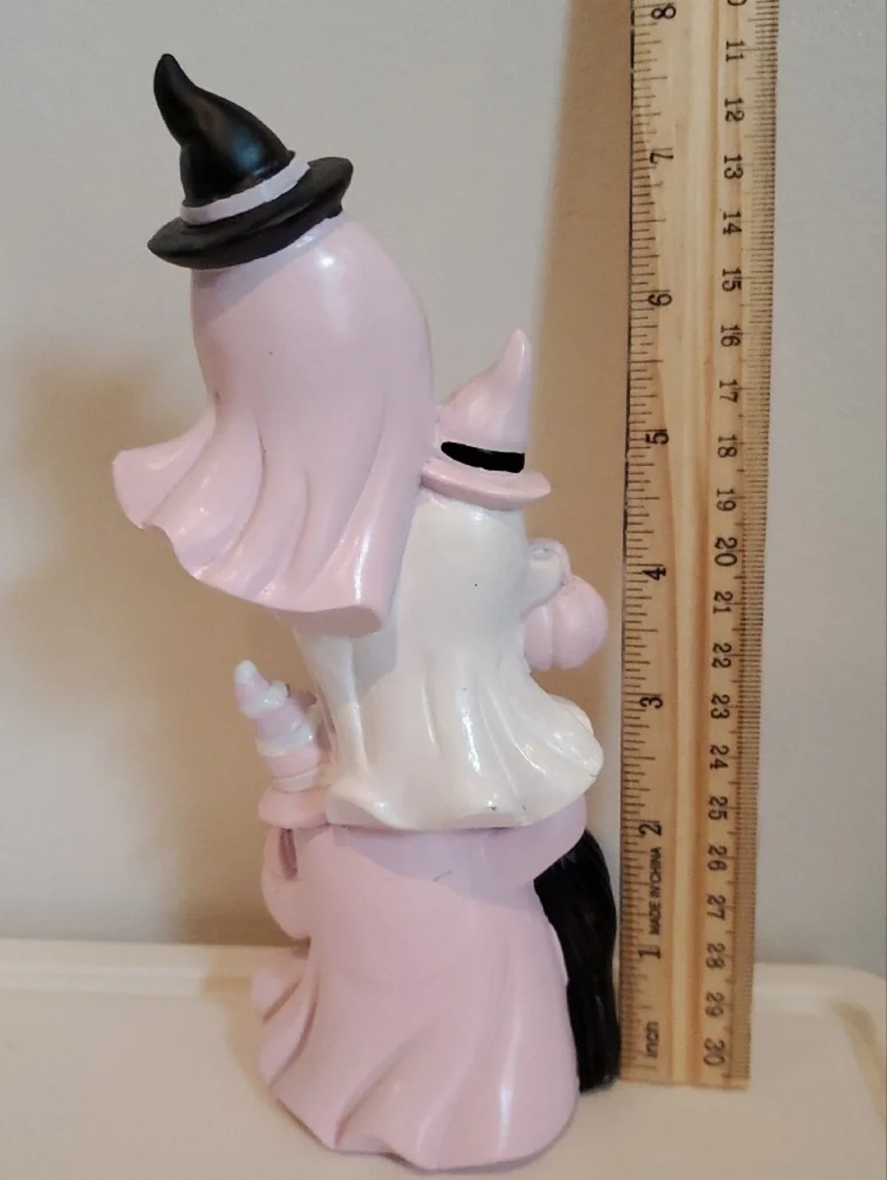 Pink & White Halloween Ghost Figurine Trio